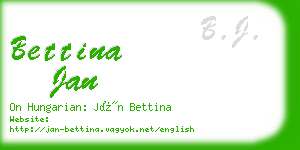 bettina jan business card